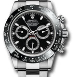 Rolex Steel Cosmograph Daytona 40 Watch - Black Index Dial - 116500LN bk