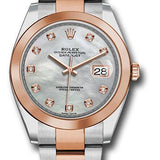 Rolex Steel and Everose Gold Rolesor Datejust 41 Watch - Smooth Bezel - Mother-of-Pearl Diamond Dial - Oyster Bracelet - 126301 mdo
