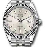 Rolex Steel and White Gold Rolesor Datejust 41 Watch - Fluted Bezel - Silver Index Dial - Jubilee Bracelet - 126334 sij