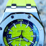 Audemars Piguet Royal Oak Offshore Diver 15710ST.OO.A038CA.01 Green Index Stainless Steel Rubber 42mm Automatic