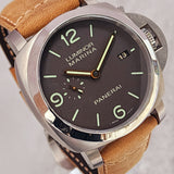 Panerai Luminor Marina 1950 3 Days Automatic PAM00351 PAM351 44mm Brown Dial Full Set WARRANTY
