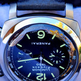 Panerai Luminor 1950 Flyback PAM00212 44mm Black Dial Full Set WARRANTY