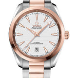 Omega Aqua Terra 150M Co-Axial Master Chronometer Watch - 38 mm Steel And Sedna Gold Case - Silvery Dial - Brushed And Polished Steel And Sedna Gold Bracelet - 220.20.38.20.02.001