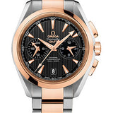 Omega Seamaster Aqua Terra 150 M Co-Axial GMT Chronograph Watch - 43 mm Steel And Red Gold Case - Grey Dial - Steel Bracelet - 231.20.43.52.06.001
