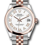 Rolex Steel and Everose Gold Datejust 31 Watch - Domed Bezel - Rose Index Dial - Jubilee Bracelet - 278241 wrj