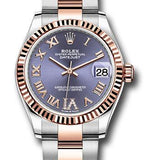 Rolex Steel and Everose Gold Datejust 31 Watch - Fluted Bezel - Chocolate Diamond Roman VI Dial - Oyster Bracelet - 278271 aubdr6o