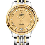Omega De Ville Prestige Co-Axial Watch - 32.7 mm Steel Case - Yellow Gold Bezel - Champagne Diamond Dial - Steel And Yellow Gold Bracelet - 424.20.33.20.58.002