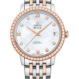 Omega De Ville Prestige Co-Axial Watch - 32.7 mm Steel And Red Gold Case - Diamond-Set Red Gold Bezel - Mother-Of-Pearl Diamond Dial - Two-Tone Steel And Red Gold Bracelet - 424.25.33.20.55.002