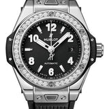 Hublot Big Bang One Click Steel Diamonds Watch - 33 mm - Black Dial - Black Rubber Strap-485.SX.1170.RX.1204