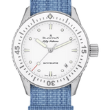 Blancpain Fifty Fathoms Bathyscaphe 38mm Ultra-Slim Denim Blue NATO Ladies Watch - 5100 1127 NAJA