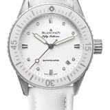 Blancpain Fifty Fathoms Bathyscaphe 38mm Ultra-Slim White Canvas Ladies Watch - 5100 1127 W52A