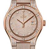 Hublot Classic Fusion Bracelet King Gold Full Pave Watch - 42 mm - Gem Set Dial-548.OX.9000.OX.3704