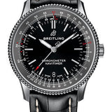 Breitling Navitimer 1 Automatic 38 Watch - Steel Case - Black Dial - Black Croco Strap - A17325241B1P1