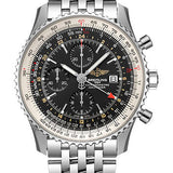 Breitling Navitimer Chronograph GMT 46 Watch - Stainless Steel - Black Dial - Metal Bracelet - A24322121B1A1