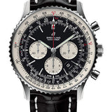 Breitling Navitimer 1 B01 Chronograph 46 Watch - Steel Case - Black Dial - Black Croco Strap - AB0127211B1P1