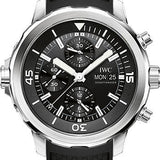 IWC Aquatimer Chronograph Watch - 44 mm Stainless Steel Case - Black Dial - Black Rubber Strap - IW376803