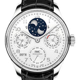 IWC Portugieser Perpetual Calendar Limited Edition of 250 Watch - 44.2 mm Platinum Case - Silver Dial - Black Alligator Strap - IW503406