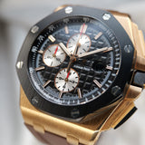 Audemars Piguet Royal Oak Offshore Chronograph Black Rose Gold Black Ceramic 26401RO.OO.A002CA.01 44mm Black/White Dial  Full Set WARRANTY