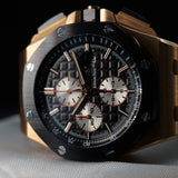 Audemars Piguet Royal Oak Offshore Chronograph Black Rose Gold Black Ceramic 26401RO.OO.A002CA.01 44mm Black/White Dial  Full Set WARRANTY