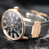 Ulysse Nardin Marine Torpilleur Rose Gold 1182-310-3/42 42mm Black Dial WARRANTY