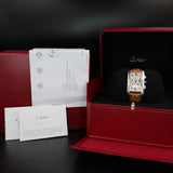 Cartier Tank Americaine Chronograph 2312 26MM x 45MM White Gold While Dial Full Set WARRANTY