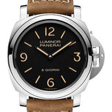 Panerai Luminor Base - 44mm - Polished Steel - Black Dial - Dark Brown Scamosciato Strap - PAM00914