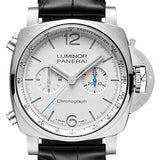 Panerai Luminor Chrono - 44mm Brushed Steel Case - White Dial - PAM01218