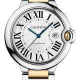 Cartier Ballon Bleu de Cartier Watch - 42 mm Steel and Yellow Gold Case - Silvered Dial - Interchangeable Two-Tone Bracelet - W2BB0031