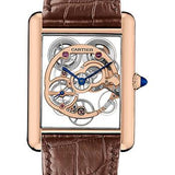 Cartier Tank Louis Cartier Watch - 30 mm Pink Gold Case - Pink Gold Case Bezel - Black Dial - Brown Alligator Strap - WHTA0002