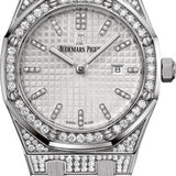 Audemars Piguet Royal Oak Quartz Ladies White Gold Silver Diamond Index 33mm Bracelet | 67652BC.ZZ.1262BC.01