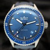Blancpain Fifty Fathoms Bathyscaphe 5000-0240-O52A 43.6MM Blue Dial Full Set WARRANTY
