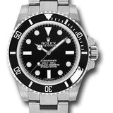 Rolex Steel No-Date Submariner Watch - Black Dial - 114060