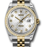 Rolex Steel and Yellow Gold Rolesor Datejust 36 Watch - 52 Brilliant-Cut Diamond Bezel - Silver Jubilee Diamond Dial - Jubilee Bracelet - 116243 sjdj