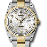 Rolex Steel and Yellow Gold Rolesor Datejust 36 Watch - 52 Diamond Bezel - Silver Jubilee Diamond Dial - Oyster Bracelet - 116243 sjdo