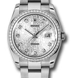 Rolex Steel and White Gold Datejust 36 Watch - 52 Diamond Bezel - Silver Jubilee Diamond Dial - Oyster Bracelet - 116244 sjdo