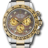 Rolex Yellow Rolesor Cosmograph Daytona 40 Watch - Dark Mother-Of-Pearl Gold Crystal Subdials Dial - 116503 bkmd