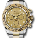 Rolex Yellow Rolesor Cosmograph Daytona 40 Watch - Champagne Diamond Dial - 116503 chd