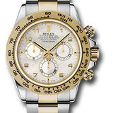 Rolex Yellow Rolesor Cosmograph Daytona 40 Watch - White Mother-Of-Pearl Arabic Dial - 116503 ma