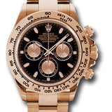 Rolex Everose Gold Cosmograph Daytona 40 Watch - Black Index Dial - 116505 bk