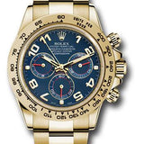 Rolex Yellow Gold Cosmograph Daytona 40 Watch - Blue Arabic Dial - 116508 bla