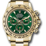 Rolex Yellow Gold Cosmograph Daytona 40 Watch - Green Stick Dial - 116508 gri