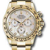 Rolex Yellow Gold Cosmograph Daytona 40 Watch - Mother-Of-Pearl Diamond Dial - 116508 md