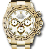 Rolex Yellow Gold Cosmograph Daytona 40 Watch - White Diamond Dial - 116508 wd