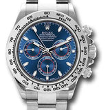 Rolex White Gold Cosmograph Daytona 40 Watch - Blue Index Dial - 116509 bli