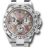 Rolex White Gold Cosmograph Daytona 40 Watch - Dark Mother-Of-Pearl Diamond Dial - 116509 dkltmd