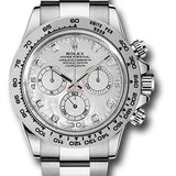 Rolex White Gold Cosmograph Daytona 40 Watch - White Mother-Of-Pearl Diamond Dial - 116509 md