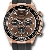 Rolex Everose Gold Cosmograph Daytona 40 Watch - Chocolate Index Dial - Black Oysterflex Strap - 116515LN chobkof