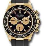 Rolex Yellow Gold Cosmograph Daytona 40 Watch - Black Paul Newman Index Dial - Black Oysterflex Strap - 116518LN bkchof