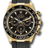 Rolex Yellow Gold Cosmograph Daytona 40 Watch - Black Index Dial - Black Oysterflex Strap - 116518LN bkof