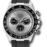 Rolex White Gold Cosmograph Daytona 40 Watch - Steel Index Dial - Black Oysterflex Strap - 116519LN stbkof